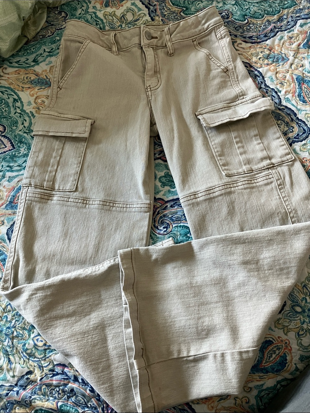 Back to school 📓✏️art class Light olive green Cargo Kids Jeans